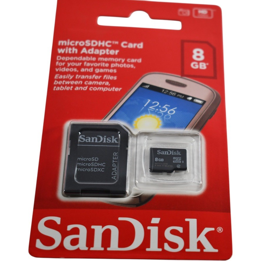 NEW SanDisk 8GB MicroSDHC Memory Card SDSDQM-008G-B35A Class 4 with SD Adapter NEW SanDisk 8GB MicroSDHC Memory Card SDSDQM-008G-B35A Class 4 with SD Adapter