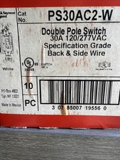 Double Pole Switch 30A 120/277 VAC Specification Grade Black & Side Wire picture