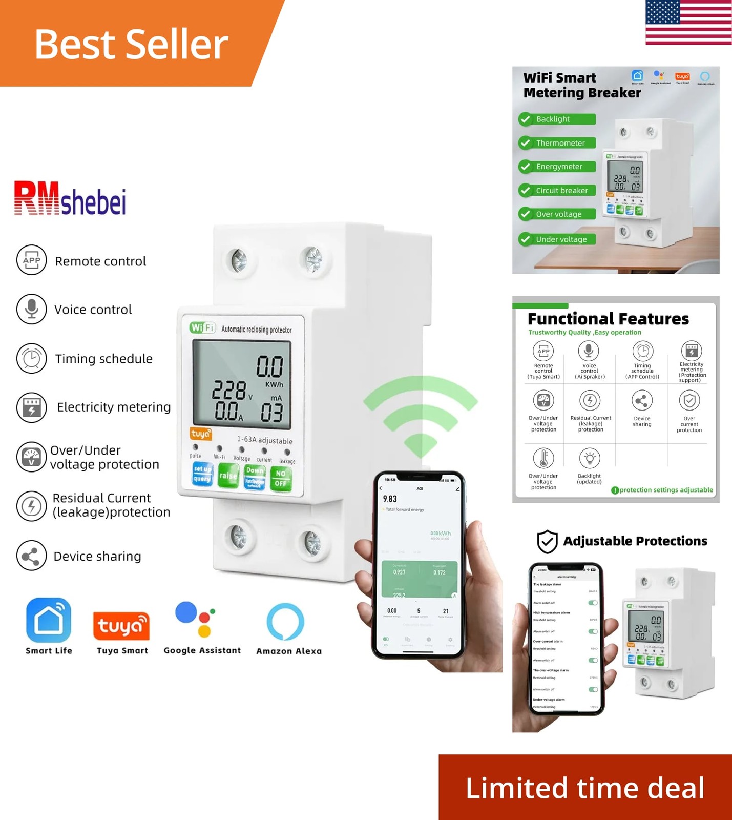 Tuya Smart WiFi Circuit Breaker 220V 2P 63A Remote Control Timing Tuya Smart WiFi Circuit Breaker 220V 2P 63A Remote Control Timing