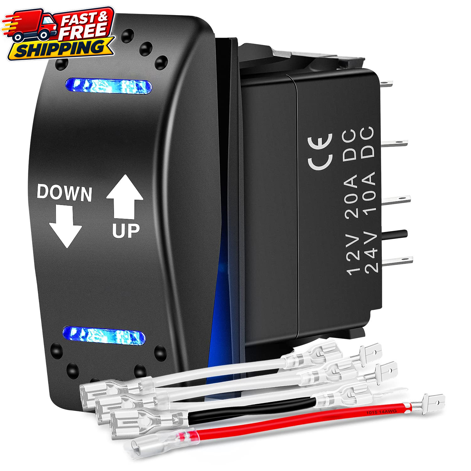 7 Pin Momentary Down Up Polarity Reverse Rocker Switch