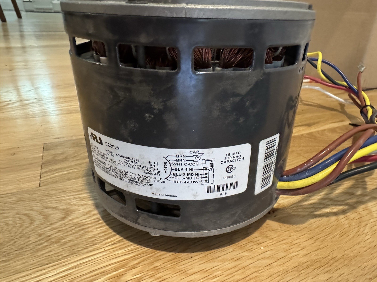 Trane D340988P02 OEM Blower Motor 1/2HP 1075 4SP K55HXHKL-8719 MOT18949 - Trane D340988P02 OEM Blower Motor 1/2HP 1075 4SP K55HXHKL-8719 MOT18949 -