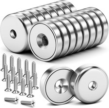 16Pack 40LBS Strong Magnets with Holes, round Cup Magnets with Screws for Wall M picture