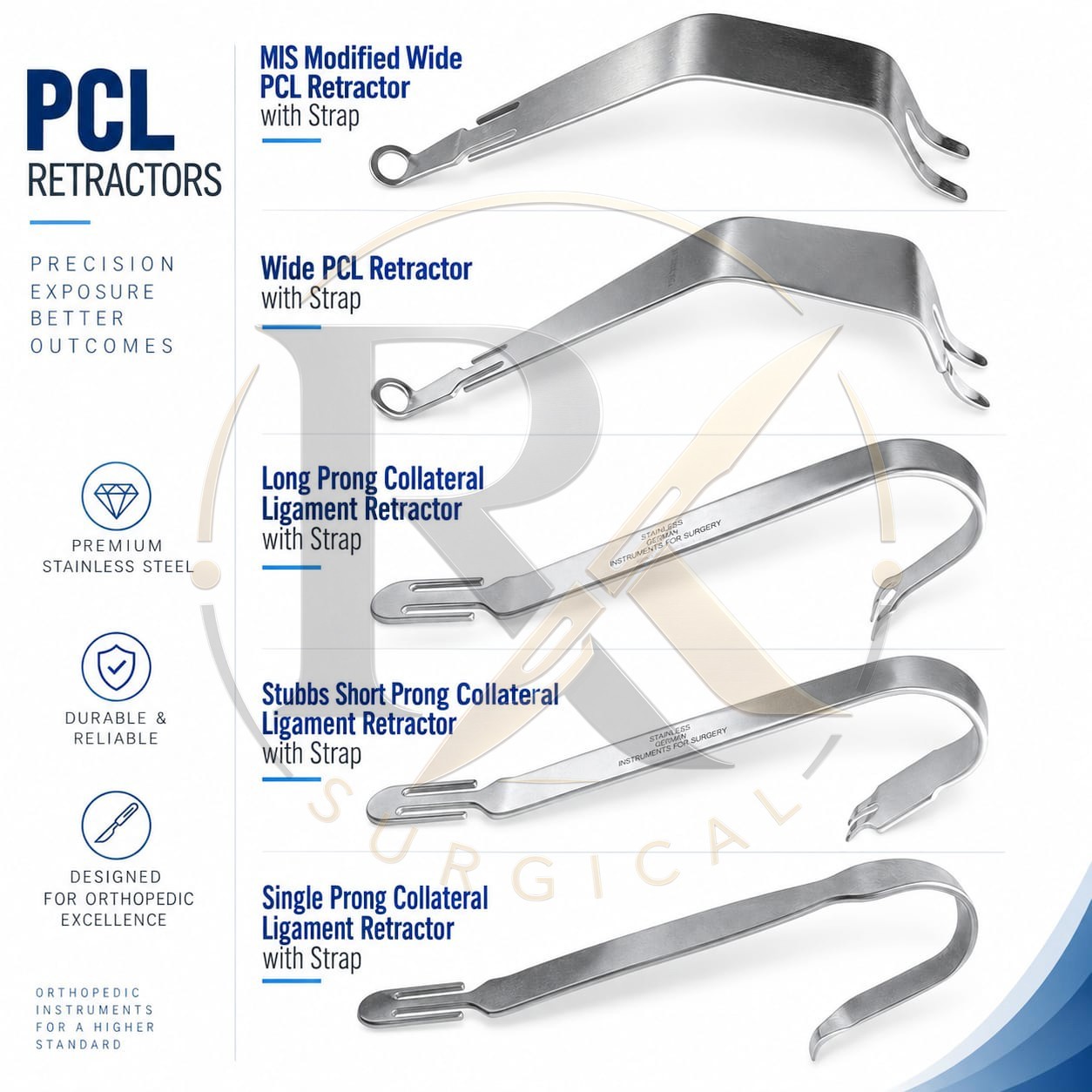 Knee Retractor System Set Of 5 Pcs Knee Retractor System Set Of 5 Pcs