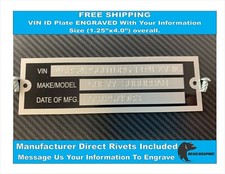 SERIAL NUMBER ID TAG PLATE DATA ENGRAVED WITH INFORMATION picture