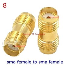 2PCS SMA Female to Female Adapter RF Coaxial Connector Straight Gold Plated picture