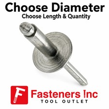 Large Flange Aluminum Pop Rivets All Dome Head Blind Every Size Available picture