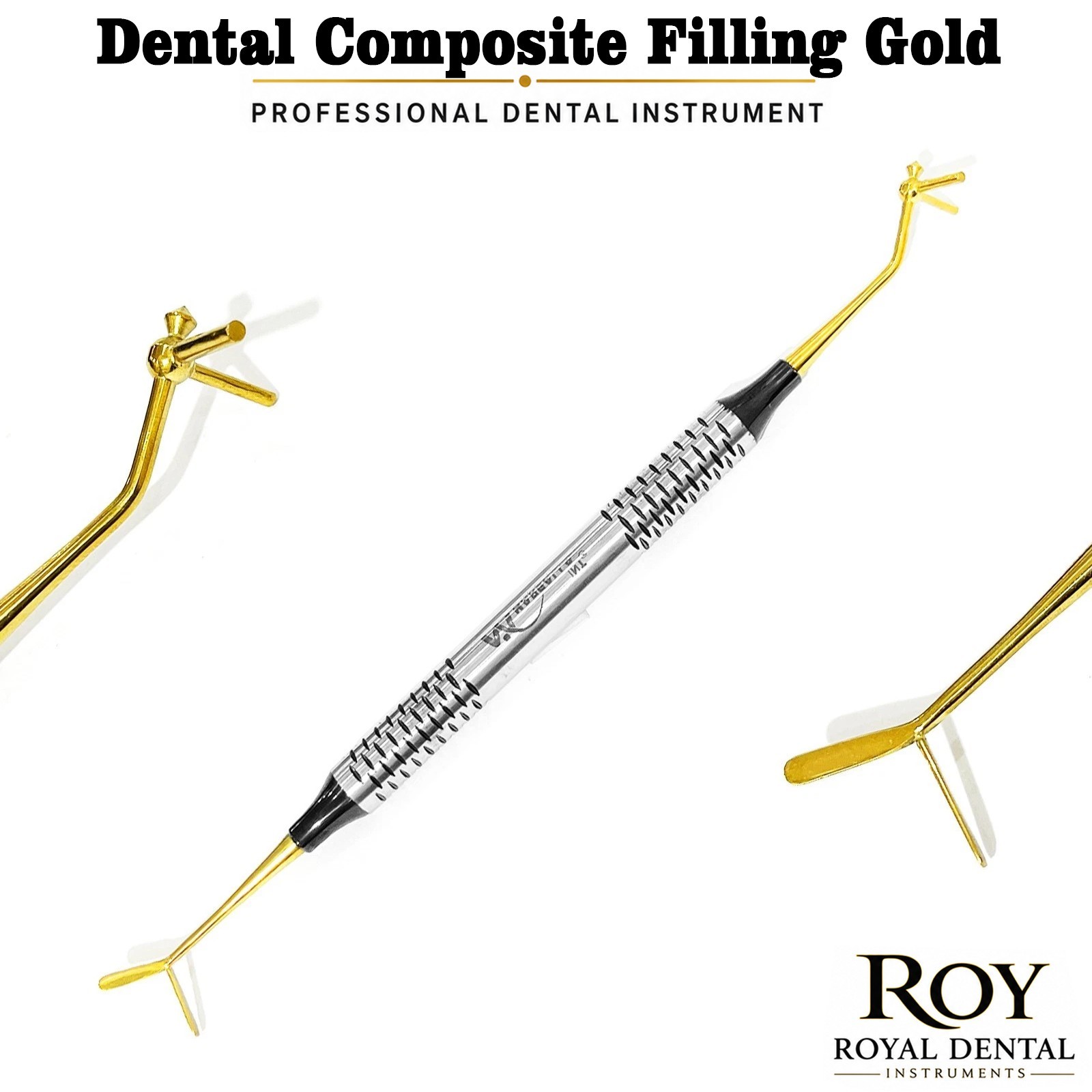 5in1 Multi Function Dental Composite Filling Instrument Gold Coated Double End 5in1 Multi Function Dental Composite Filling Instrument Gold Coated Double End