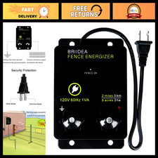 2-Mile Electric Fence Energizer for 8 Acres, 5000V Output, Wildlife Protection picture
