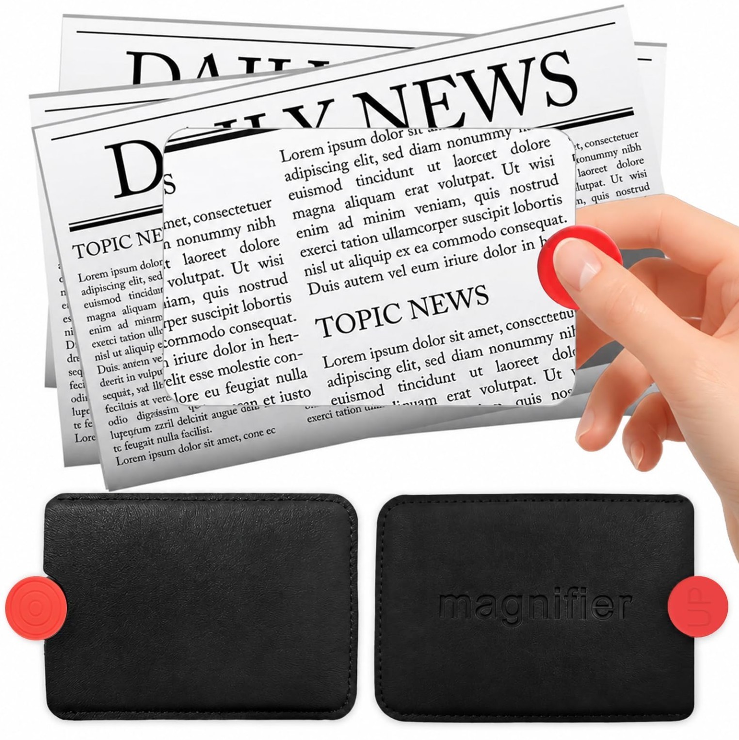 2 PCS 3X Leather Credit Card Magnifying Glass Fresnel Lens Large Area Wallet 2 PCS 3X Leather Credit Card Magnifying Glass Fresnel Lens Large Area Wallet