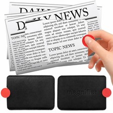 2 PCS 3X Leather Credit Card Magnifying Glass Fresnel Lens Large Area Wallet picture