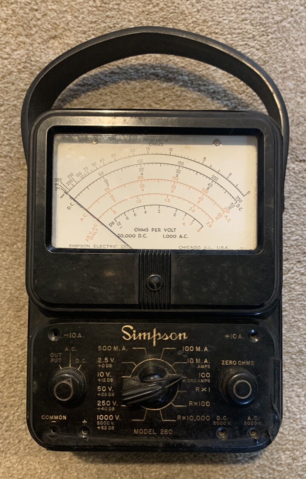 Simpson 260 Analog Multimeter Vintage 