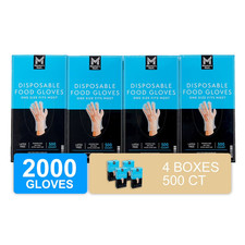 Member's Mark Disposable Food Gloves 500 Count 4 Pack 2000 Clear PE Latex Free picture