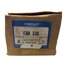 BOX OF 2 Crouse-Hinds FAR338 30A 3-Pole 600VAC Condulet Receptacle picture