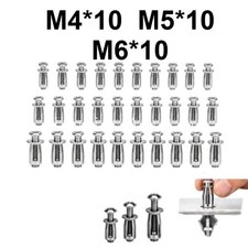 30PC Button Rivet Locking Nuts Set M4 M5 M6 Zinc Plated Steel(M4*10-M5*10-M6*10) picture