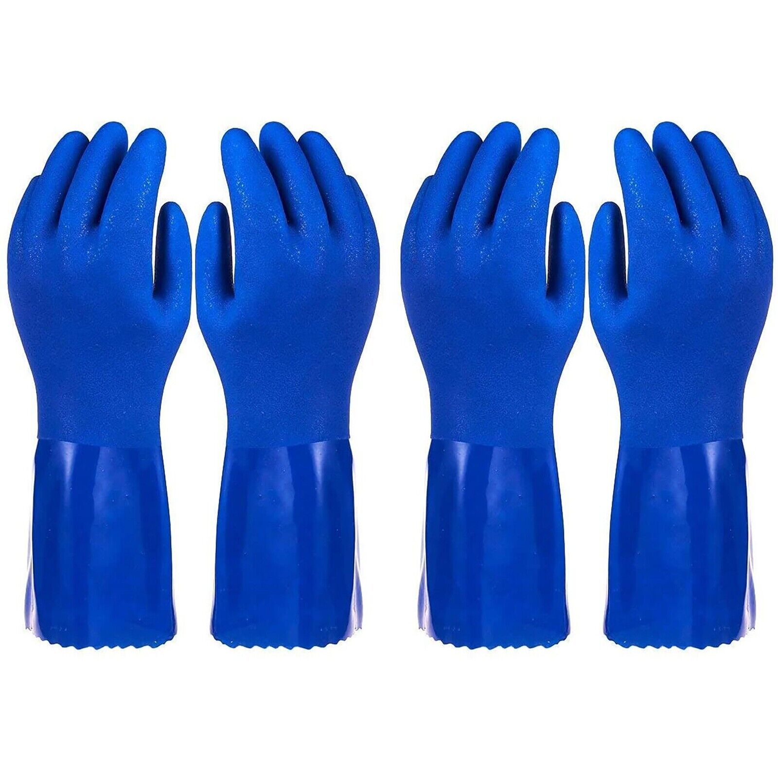 2 Pairs Heavy Duty Rubber Cleaning Gloves for Kitchen, Reusable, XL