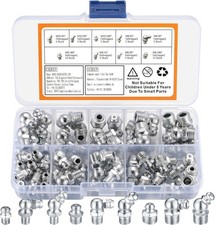 MUZHUPGUZ 60 Pcs Metric Grease Fittings Kit, Hydraulic Zerk Assortment A-60PCS picture
