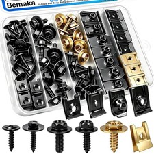 60Pcs U-Nut Clips and Body Bolts Screws Assortment Kit, 10 Sizes Auto Car U Clip picture