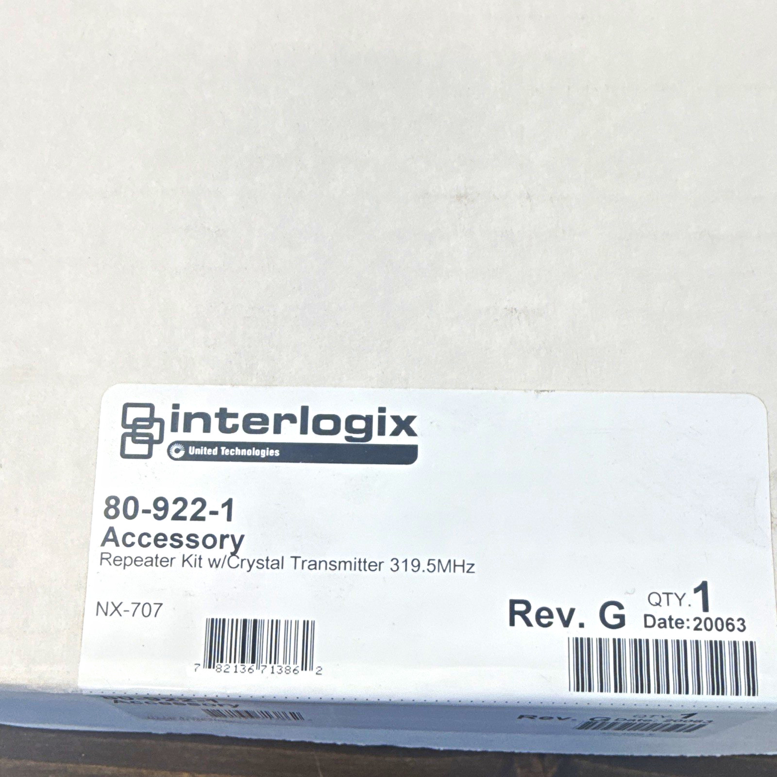 Interlogix NX-707 Repeater Kit 80-922-1 w/ Crystal Transmitter 319.5MHz