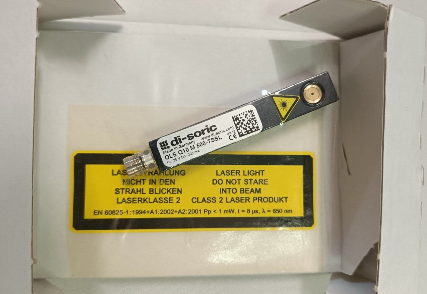 di-soric laser throughbeam photoelectric sensor OLS Q10 M 500-TSSL 202934 original packaging di-soric laser throughbeam photoelectric sensor OLS Q10 M 500-TSSL 202934 original packaging