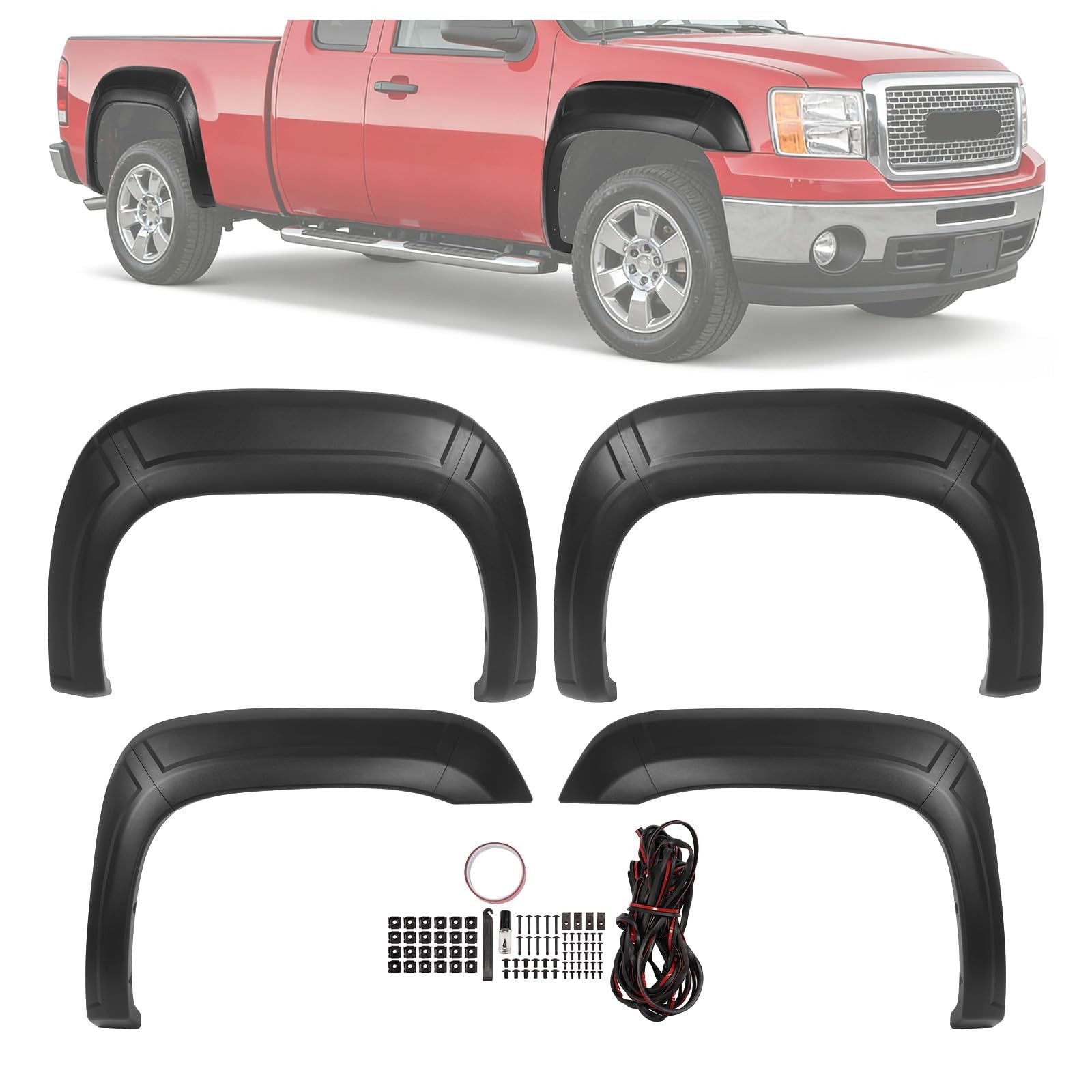 10Pcs Fender Flares Compatible with 2007-2013 Sierra 10Pcs Fender Flares Compatible with 2007-2013 Sierra