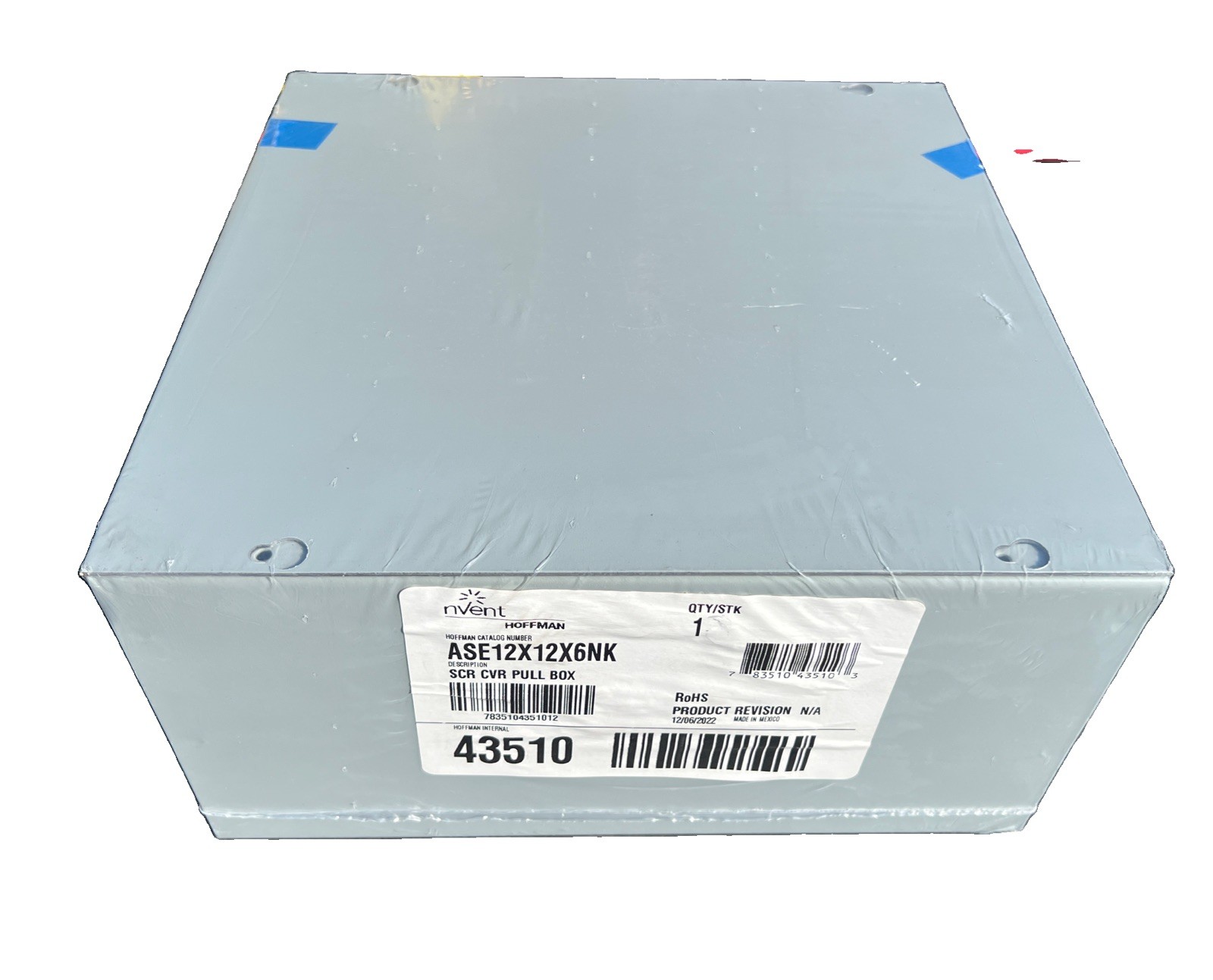 NEW NVENT ASE12X12X6NK Hoffman Enclosure SCR CVR Pull Box 43510