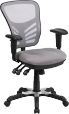 Flash Furniture HL-0001-GY-GG Mid-Back Gray Mesh Multifunction Executive Swivel  picture