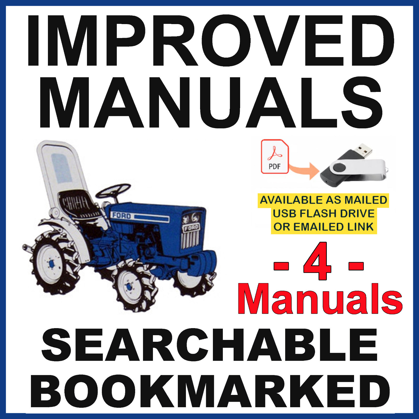 Ford 1710 Tractor Service, Shop, Parts, Operator Manual -4- Manuals - USB or DL