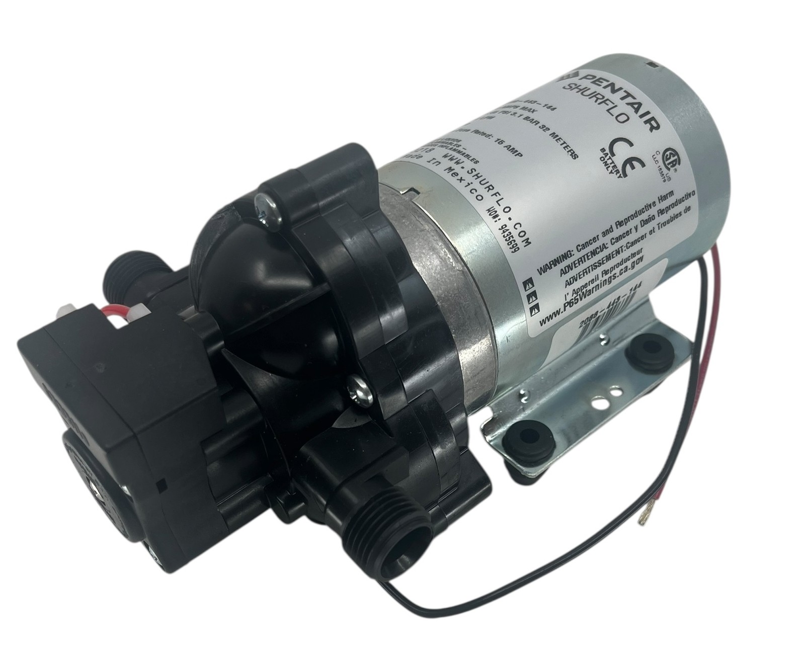 Shurflo Diaphragm Pump 3.5 GPM, 45-PSI, 12VDC, 1/2 Shurflo Diaphragm Pump 3.5 GPM, 45-PSI, 12VDC, 1/2