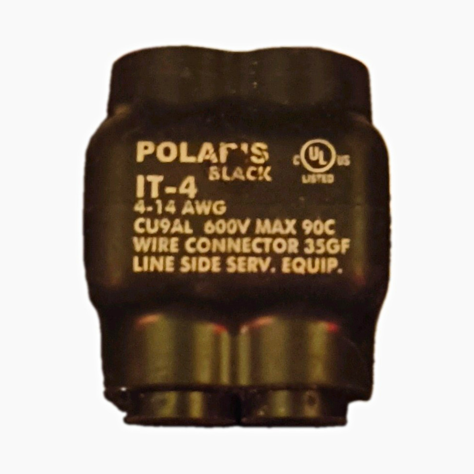 Polaris IT-4 2-Port In-Line Wire Connector 4-14 AWG Screw Term Black Polaris IT-4 2-Port In-Line Wire Connector 4-14 AWG Screw Term Black