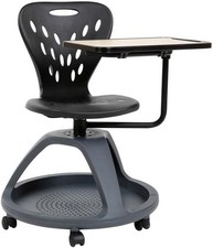 Flash Furniture Laikyn Mobile Desk Chair with 360-Degree Tablet Rotation and ... picture