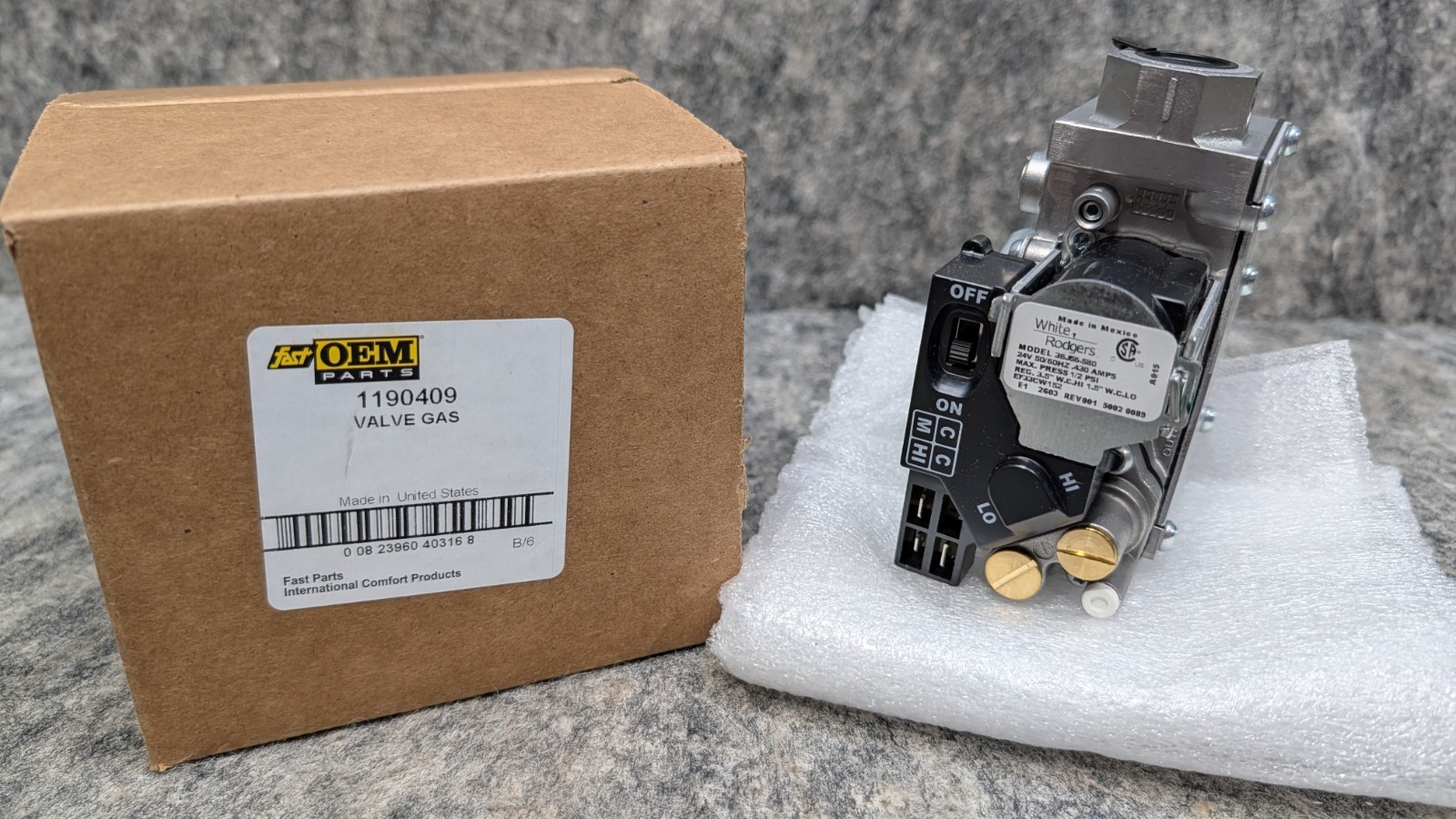 White-Rodgers 36J56-580 / 1190409 Gas Valve 24 Volt 50/60HZ 3.5 WC Natural Gas White-Rodgers 36J56-580 / 1190409 Gas Valve 24 Volt 50/60HZ 3.5 WC Natural Gas
