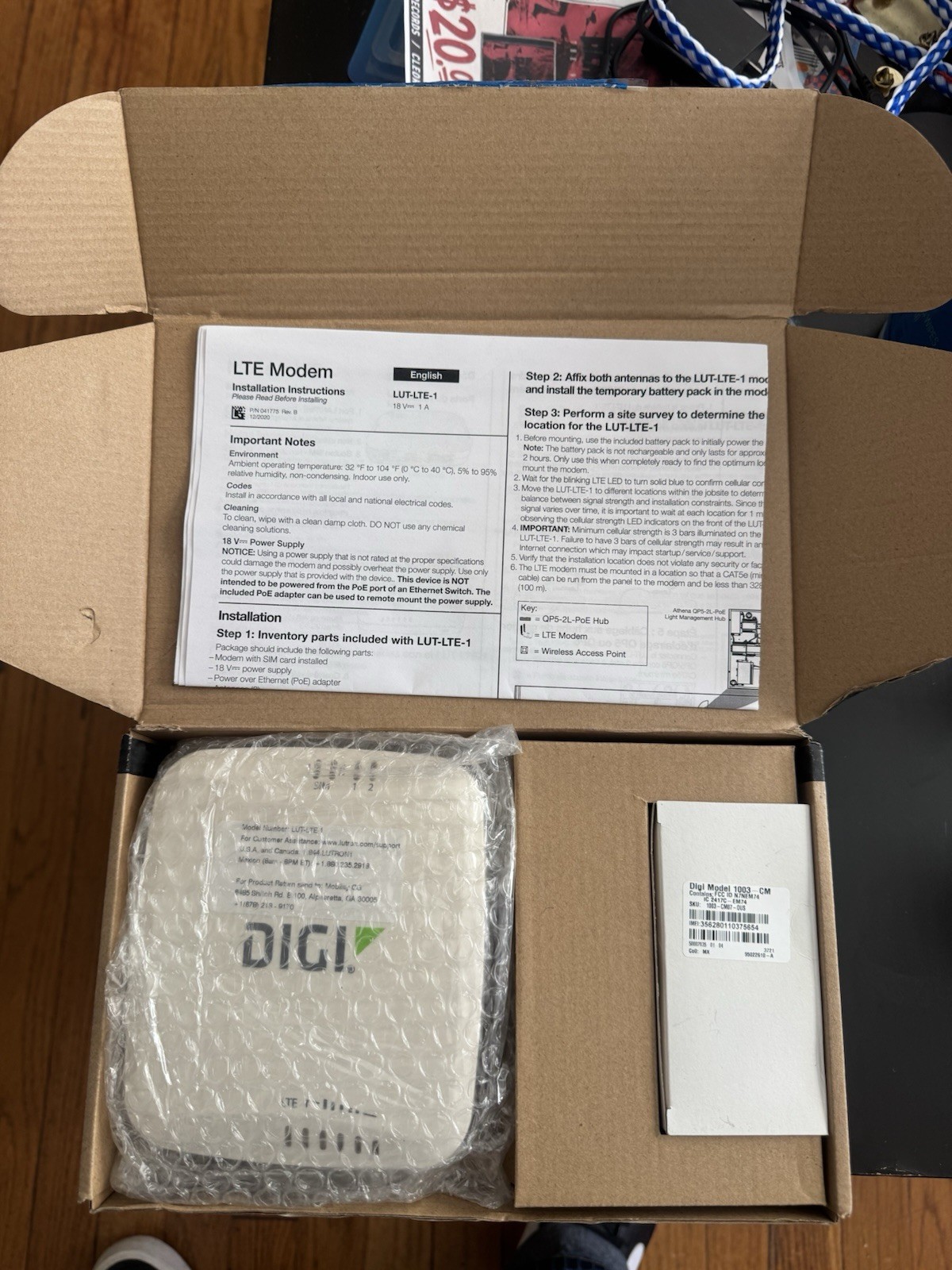 NEW DIGI LUT-LTE-1 CELLULAR MODEM FOR ATHENA LUTRON LIGHTING SYSTEM 1003-CM
