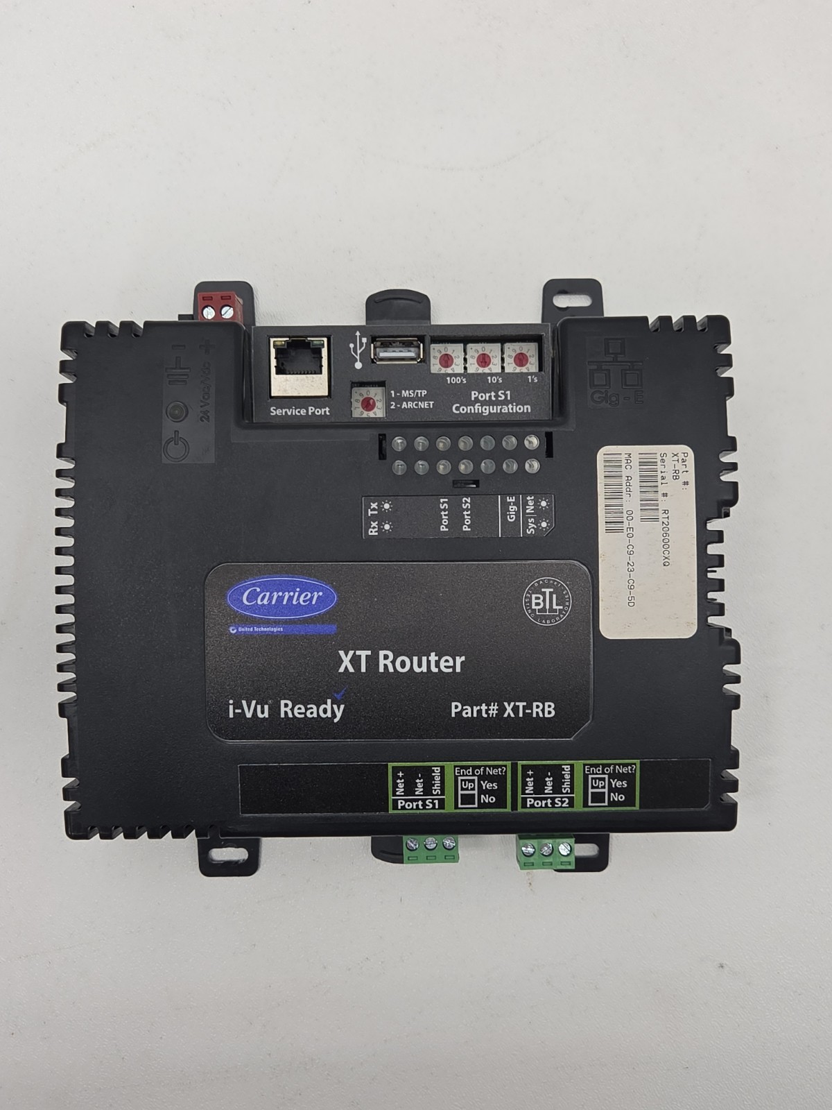 Carrier XT-RB i-Vu XT BACnet Router MS/TP ARCNET Building Automation Carrier XT-RB i-Vu XT BACnet Router MS/TP ARCNET Building Automation