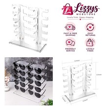 Elegant 2-Row Sunglasses Rack - Transparent Display Stand for 10 Pairs picture