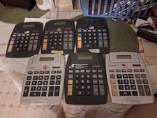 Lot Of 6 Large Display Calculators For Parts Or Repair picture