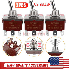 3PCS Heavy Duty DPDT ON/OFF/ON Toggle Switch 20A 125V/15A 250V Screw Terminals picture