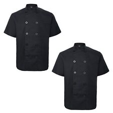 2 Pack Unisex Short Sleeve Chef Coat Jacket Pack Kitchen Cook Workwear Uniform picture