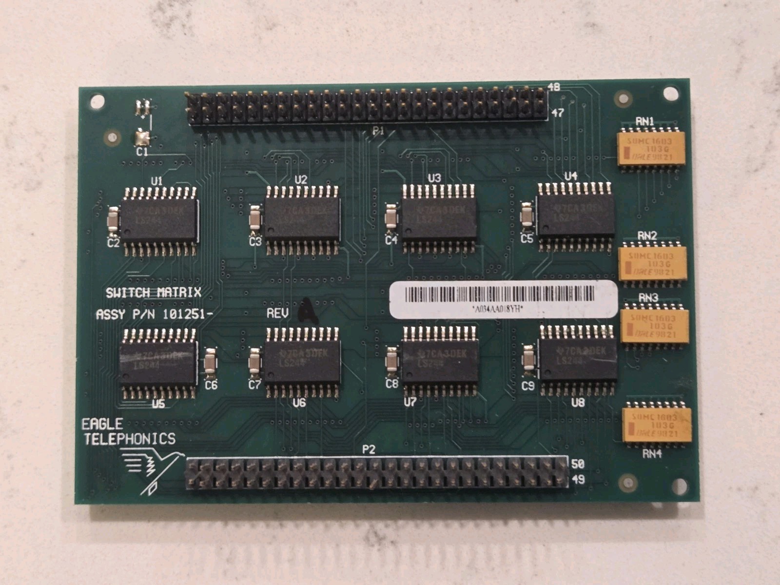 Vintage Eagle Telephonics Switch Matrix Board P/N 101251- 182251-1 w/ 8x Siemens