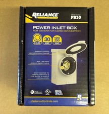 Reliance Controls 30Amp Power Inlet Box PB30 NEW  picture