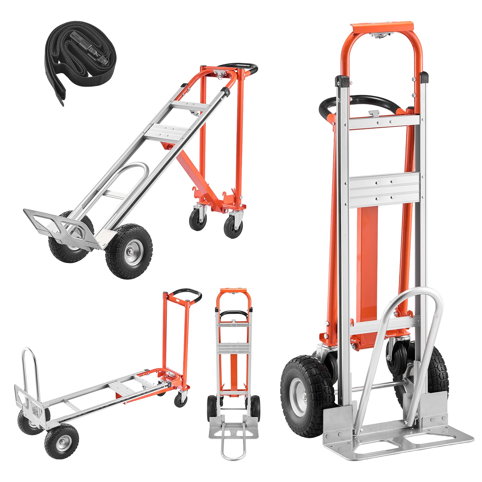 Uimoso 4-in-1 Aluminum Hand Truck, 1000 lbs Capacity, Convertible Dolly
