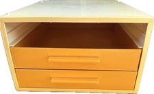 Vintage MCM Space Age Modular Plastic Stacking Gold Organizer Set Of Drawers picture