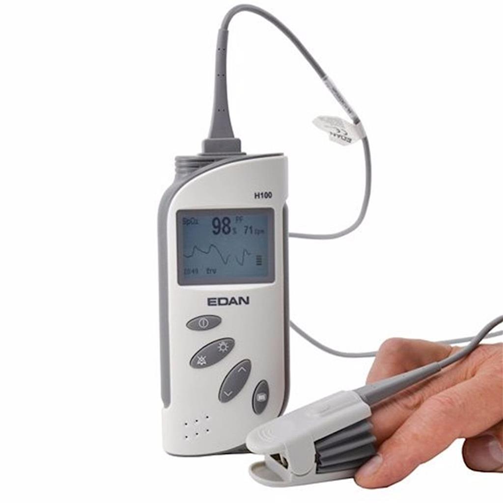 EDAN H100B Handheld Pulse Oximeter with Adult Sensor, Battery & Carrying Case