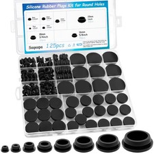 125Pcs Rubber Hole Plugs Assorted Sizes Silicone Round Hole Plugs Kit picture