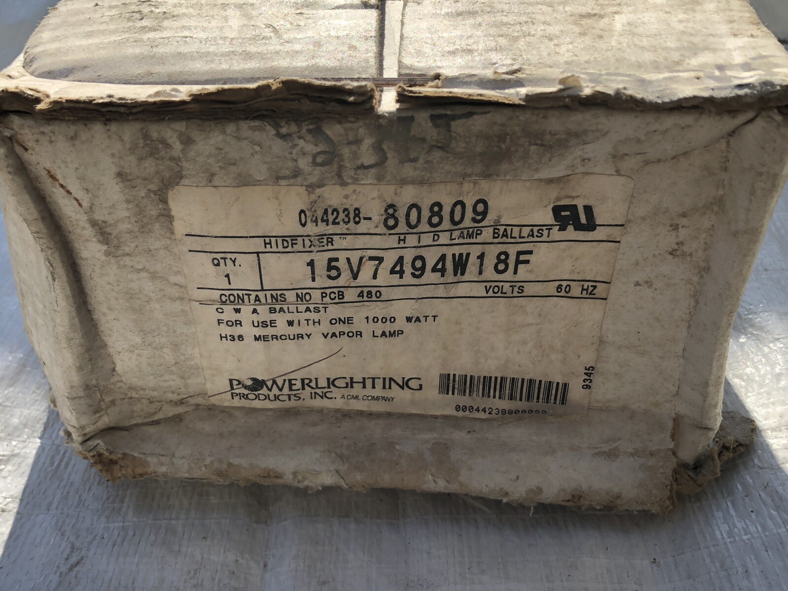 VALMOUNT ELECTRIC 15V7494W18F BALLAST REPLACEMENT 480V