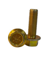 20 pcs 5/8-11 x 2 Grade 8 Hex Flange Frame Bolts Yellow Zinc Trivalent picture