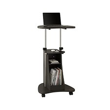 Techni Mobili Adjustable Height Rolling Laptop Cart with Storage, Graphite picture