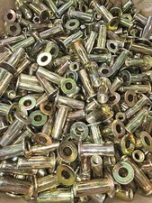 100 New Steel Pre-Bulbed Cross Nuts Zinc Yellow (Plus Nuts/ Threaded Inserts) picture