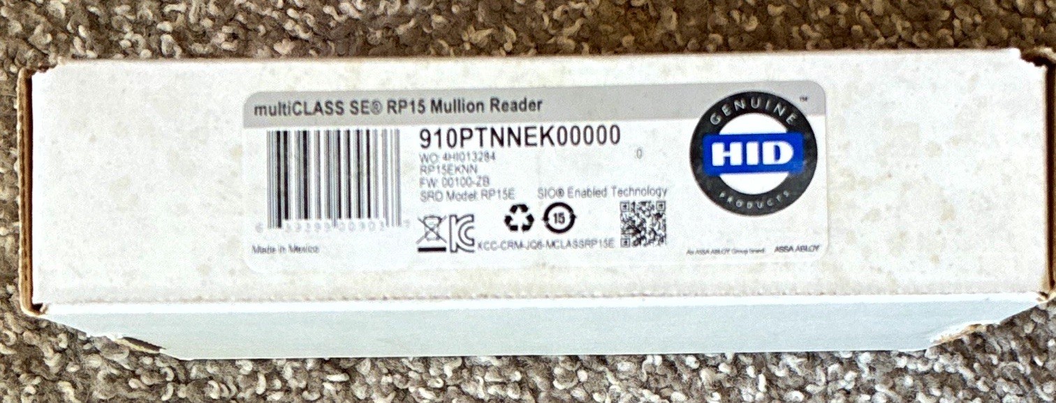 HID multiCLASS SE RP15 Mullion RFID/Smart Card Reader, Wired 910PTNNEK00000 HID multiCLASS SE RP15 Mullion RFID/Smart Card Reader, Wired 910PTNNEK00000