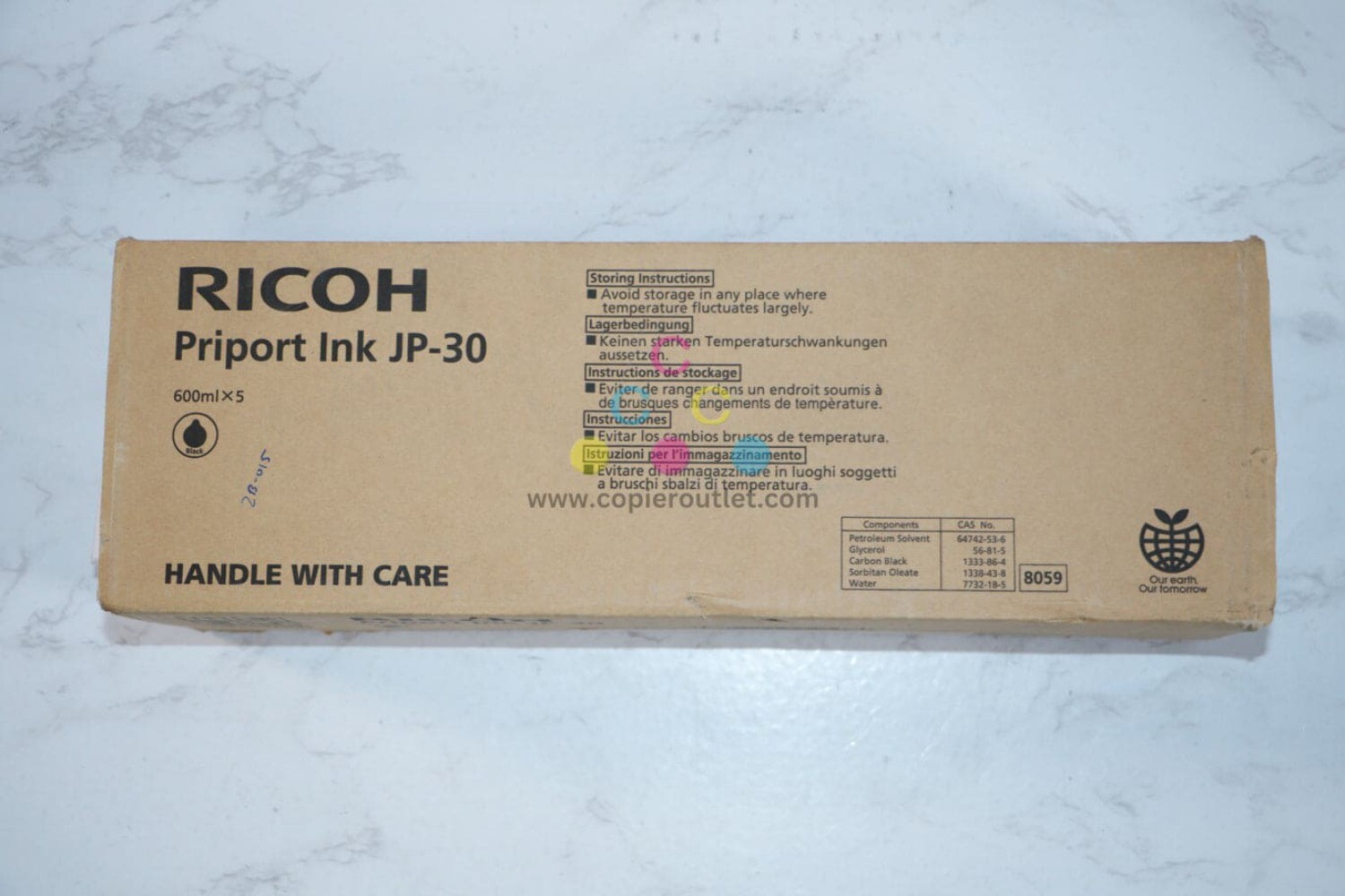 New OEM Ricoh DD3334,DX3340,DX3343 Black Ink JP-30 / 817113 (Box of 5 Inks)