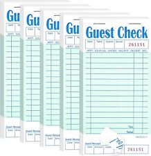 5 Pack Guest Check Books, Server Note Pads for Restaurant, Green Waiter Checkboo picture
